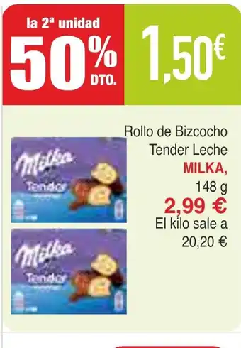 Masymas MILKA Rollo de Bizcocho Tender Leche oferta