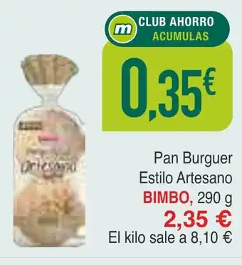 Masymas BIMBO Pan Burguer Estilo Artesano oferta