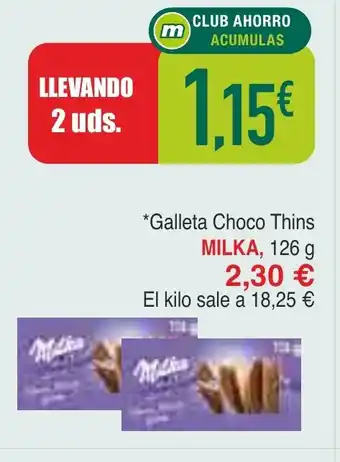 Masymas MILKA Galleta Choco Thins oferta