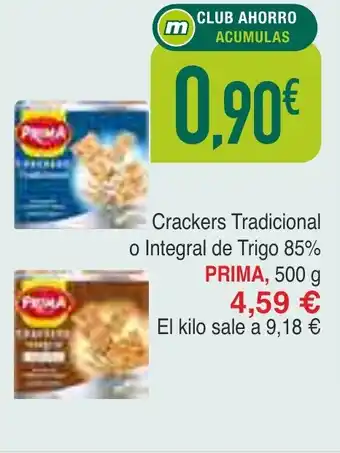 Masymas PRIMA Crackers Tradicional o Integral de Trigo oferta