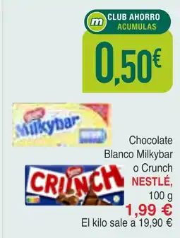 Masymas NESTLÉ Chocolate Blanco Milkybar o Crunch oferta
