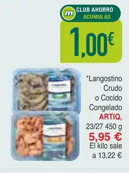 Masymas ARTIQ Langostino Crudo o Cocido Congelado oferta