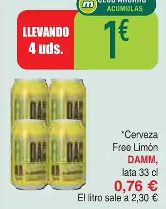 Masymas DAMM Cerveza Free Limón oferta