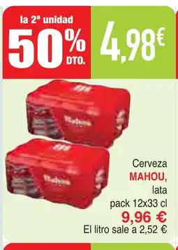 Masymas MAHOU Cerveza oferta
