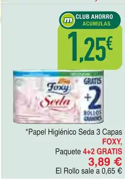 Masymas FOXY Papel Higiénico Seda 3 Capas oferta