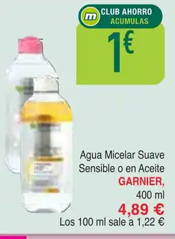 Masymas GARNIER Agua Micelar Suave Sensible o en Aceite oferta