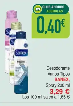 Masymas SANEX Desodorante Varios Tipos oferta