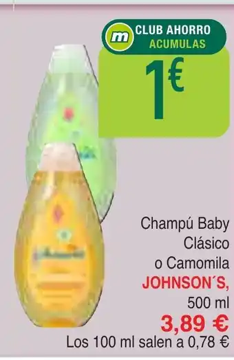 Masymas JOHNSON'S Champú Baby Clásico o Camomila oferta