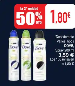 Masymas DOVE Desodorante Varios Tipos oferta