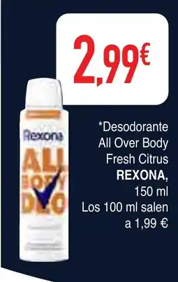 Masymas REXONA Desodorante All Over Body Fresh Citrus oferta