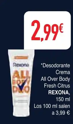 Masymas REXONA Desodorante Crema All Over Body Fresh Citrus oferta