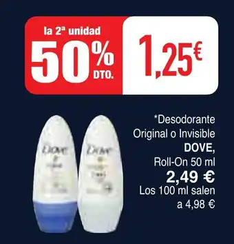 Masymas DOVE Desodorante Original o Invisible oferta