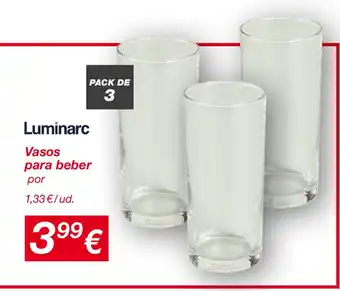 KIK LUMINARC Vasos para beber oferta
