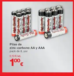 KIK Pilas de zinc-carbono AA y AAA oferta