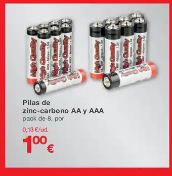 KIK Pilas de zinc-carbono AA y AAA oferta