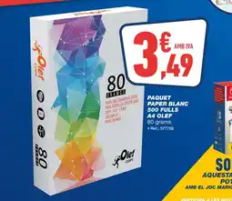 Bureau Vallée OLEF Paquet paper blanc 500 fulls A4 oferta
