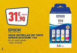 Bureau Vallée EPSON Pack botellas de tinta oferta