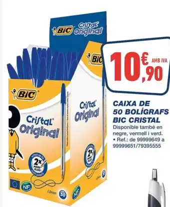 Bureau Vallée Caixa de 50 bolígrafs bic cristal oferta