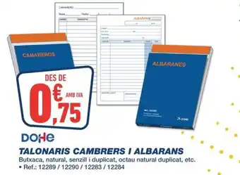 Bureau Vallée Talonaris cambrers i albarans oferta