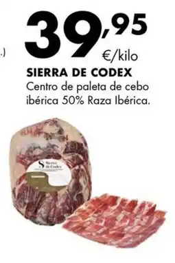 Supermercados Lupa SIERRA DE CODEX Centro de paleta de cebo ibérica 50% Raza Ibérica oferta