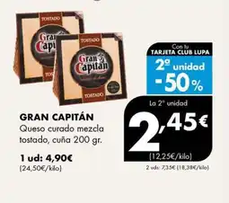 Supermercados Lupa GRAN CAPITÁN Queso curado mezcla tostado, cuña oferta