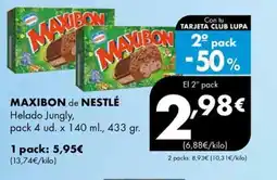 Supermercados Lupa MAXIBON de NESTLÉ Helado Jungly oferta