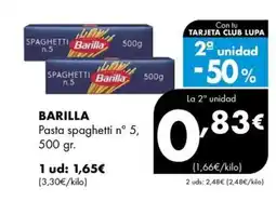 Supermercados Lupa BARILLA Pasta spaghetti nº 5 oferta