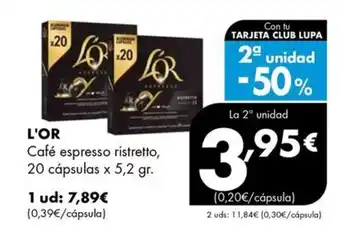 Supermercados Lupa L'OR Café espresso ristretto oferta