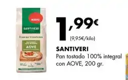 Supermercados Lupa SANTIVERI Pan tostado 100% integral con oferta