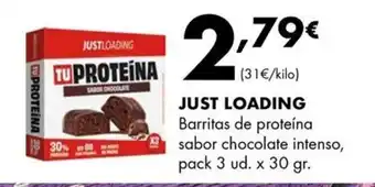 Supermercados Lupa JUST LOADING Barritas de proteína sabor chocolate intenso oferta