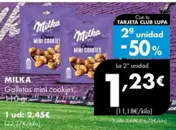 Supermercados Lupa MILKA Galletas mini cookies oferta