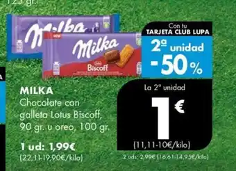 Supermercados Lupa MILKA Chocolate con leche oferta