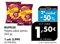 Supermercados Lupa RUFFLES Patatas sabor jamón oferta