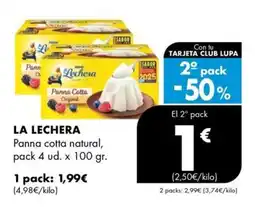 Supermercados Lupa LA LECHERA Panna cotta natural oferta