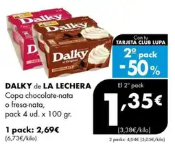 Supermercados Lupa DALKY de LA LECHERA Copa chocolate-nata o fresa-nata oferta