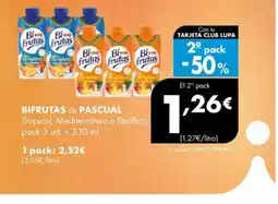 Supermercados Lupa BIFRUTAS de PASCUAL Tropical, Mediterráneo o Pacífico oferta