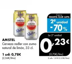 Supermercados Lupa AMSTEL Cerveza radler con zumo natural de limón oferta