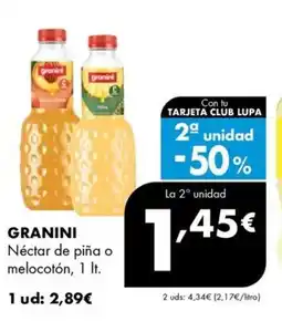 Supermercados Lupa GRANINI Néctar de piña o melocotón oferta