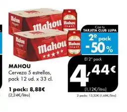 Supermercados Lupa MAHOU Cerveza 5 estrellas oferta