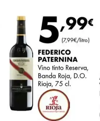 Supermercados Lupa FEDERICO PATERNINA Vino tinto Reserva, Banda Roja, D.O. Rioja oferta