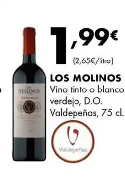 Supermercados Lupa LOS MOLINOS Vino tinto o blanco verdejo, D.O. oferta