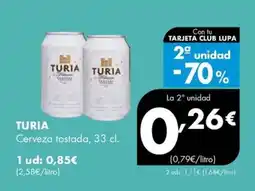 Supermercados Lupa TURIA Cerveza tostada oferta