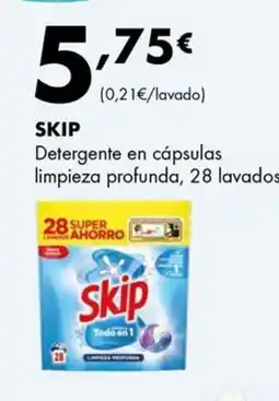 Supermercados Lupa SKIP Detergente en cápsulas limpieza profunda, 28 lavados oferta