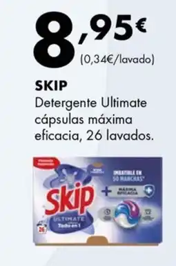 Supermercados Lupa SKIP Detergente Ultimate cápsulas máxima eficacia, 26 lavados oferta