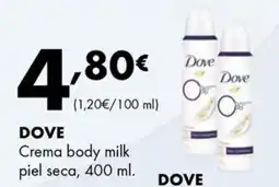 Supermercados Lupa DOVE Crema body milk piel seca oferta