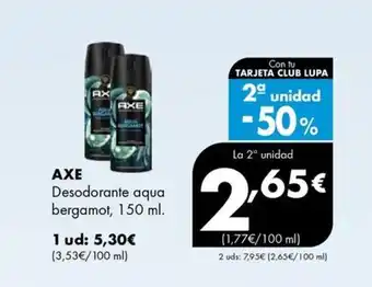 Supermercados Lupa AXE Desodorante aqua bergamot oferta