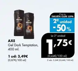 Supermercados Lupa AXE Gel Dark Temptation oferta