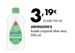 Supermercados Lupa JOHNSON'S Aceite corporal aloe vera oferta