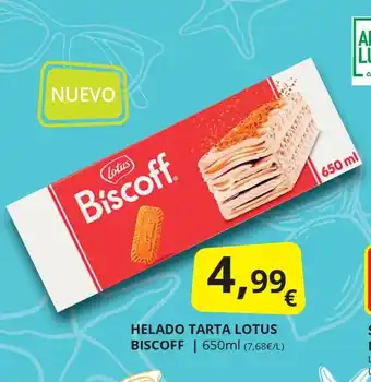 Supermercados MAS LOTUS BISCOFF Helado tarta oferta