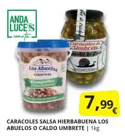 Supermercados MAS Caracoles salsa hierbabuena los abuelos o caldo umbrete oferta